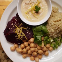 Quinoa Beet Salad with Miso-Tahini Dressing