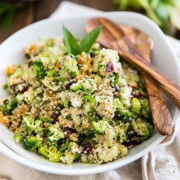 Quinoa Broccoli Salad with Tangy Goat Cheese