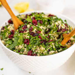 Quinoa Cranberry Salad with Lemon & Spinach