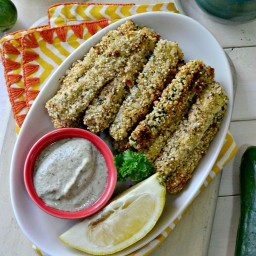 Quinoa-Crusted Baked Zucchini Fries