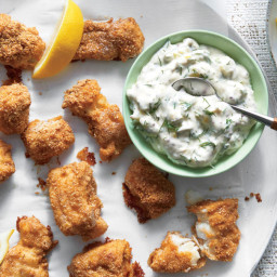 Quinoa-Crusted Fish Nuggets with Tartar Sauce