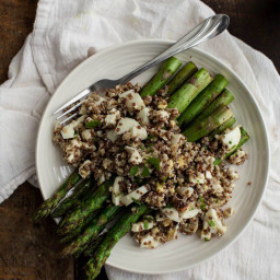 Quinoa Egg Salad with Grilled Asparagus