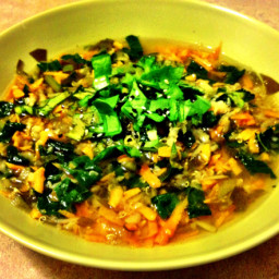 Quinoa & Kale Soup with Sorrel Greens