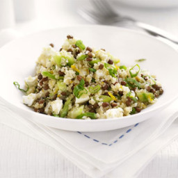 Quinoa, lentil and feta salad