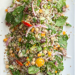 Quinoa Salad with Spinach and Red Wine Vinaigrette