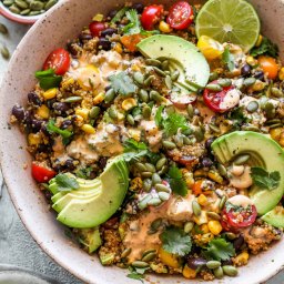Quinoa Southwest Salad with Creamy Chipotle Dressing