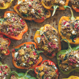 Quinoa Stuffed Bell Peppers with Squash and Cranberries