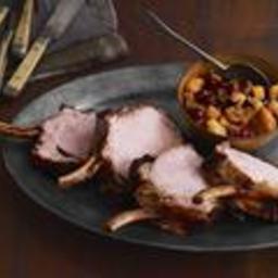 Rack of Pork with Pear-Apple Compote
