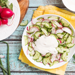 Radish, Cucumber, and Dill Salad with Sour Cream