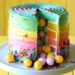 Rainbow Candy Surprise Cake