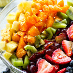 Rainbow Fruit Salad with Ginger Lime Dressing