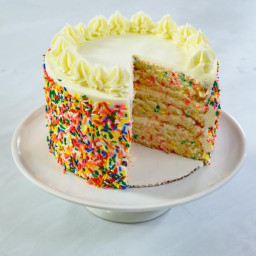 Rainbow Sprinkle Confetti Cake with Vanilla Buttercream