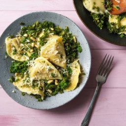 Rapid Butternut Squash Agnolotti with Kale in a Sage Brown Butter Sauce