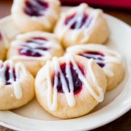 Raspberry Almond Thumbprint Cookies