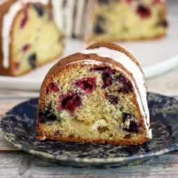 Raspberry and Blueberry Bundt Cake