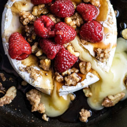 Raspberry and Walnut Baked Brie