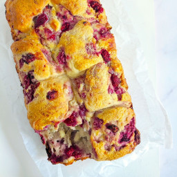 Raspberry and white chocolate scone loaf