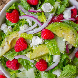Raspberry Avocado Salad with Poppyseed Dressing