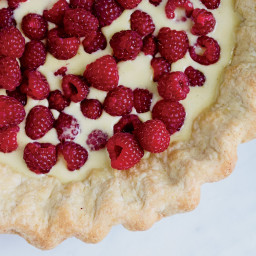 Raspberry-Brown Butter Custard Pie