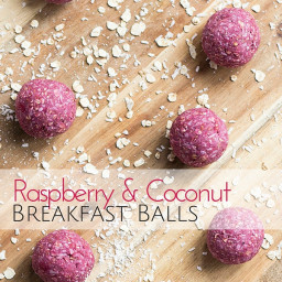 Raspberry Coconut Breakfast Balls