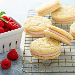 Raspberry Cream Sugar Cookie Sandwiches