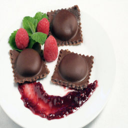 Raspberry-Filled Chocolate Ravioli