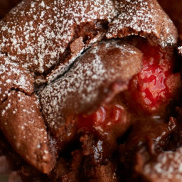 Raspberry-Filled Molten Chocolate Cupcakes