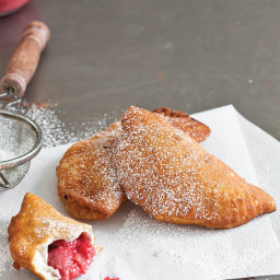 Raspberry Fried Pies with Chilled Vanilla Rum Sauce