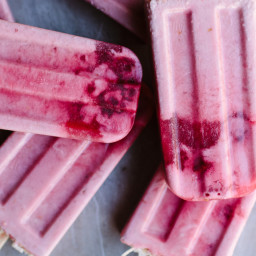 Raspberry, Lime and Toasted Coconut Pops