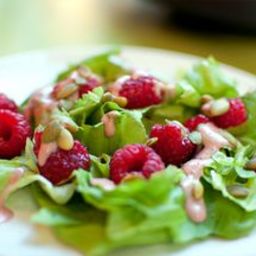 Raspberry Miso Dressing on a Summer Salad