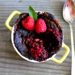 Raspberry Molten Chocolate Cake (Gluten-Free and Vegan)