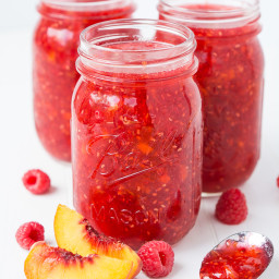 Raspberry Peach Freezer Jam