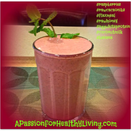 Raspberry Smoothie with Raw Cacao Nibs