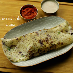 rava dosa with aloo masala recipe | instant onion rava dosa with aloo bhaji