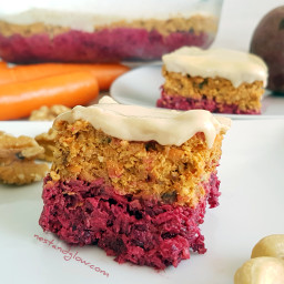 Raw Carrot Beetroot Cake with Cashew Frosting