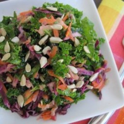 Raw Kale Salad with Apples & Purple Cabbage