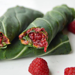 Raw Peanut Butter and Jelly Collard Wrap