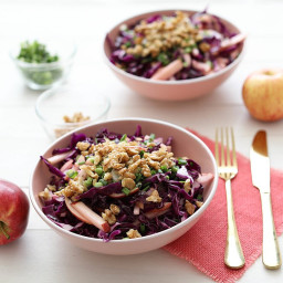 Raw Red Cabbage and Walnuts Salad