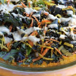 Raw Kale Salad with Golden Beets
