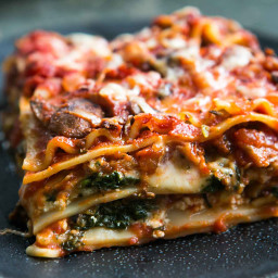 Vegetarian Spinach and Mushroom Lasagna