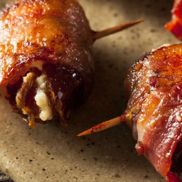 Recipe for Goat Cheese Stuffed Bacon Wrapped Dates
