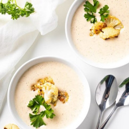 Recipe: Roasted Cauliflower & Potato Soup with Dill Whipped Cream