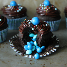 Recipe: Triple Chocolate Surprise Cupcakes