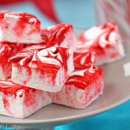 Red and White Swirled Peppermint Marshmallows