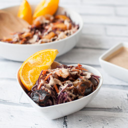 Red Cabbage and Carrot Salad with a kickass peanut butter dressing