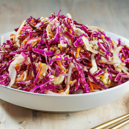 Red Cabbage and Fennel Slaw With Sunflower Seeds 