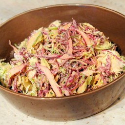 Red Cabbage and Shaved Brussels Sprout Salad