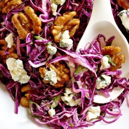 Red Cabbage Salad with Blue Cheese & Maple-Glazed Walnuts Recipe
