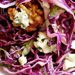 Red Cabbage Salad with Blue Cheese & Maple-Glazed Walnuts