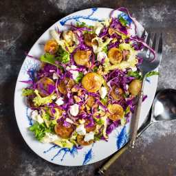 Red Cabbage Salad with Roasted Cipollini Onions
